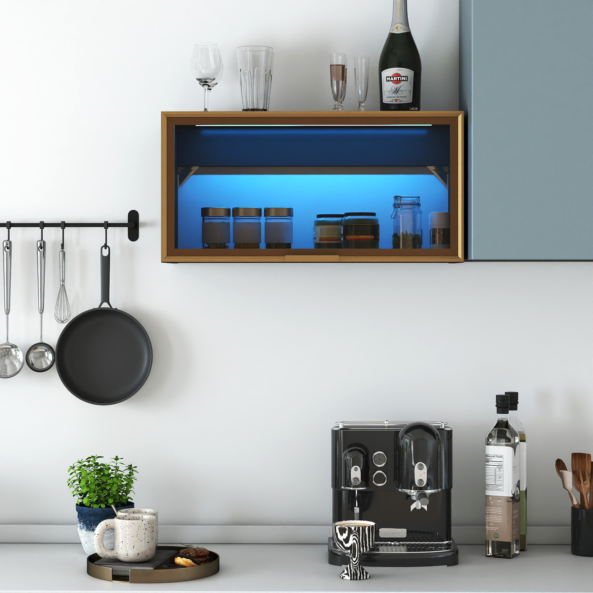 Large-Capacity Spice Rack Wall Mounted Storage Cabinet, Black Hanging Kitchen Pantry With Up-Flip Door, For Kitchen, Dining Room All Occasion