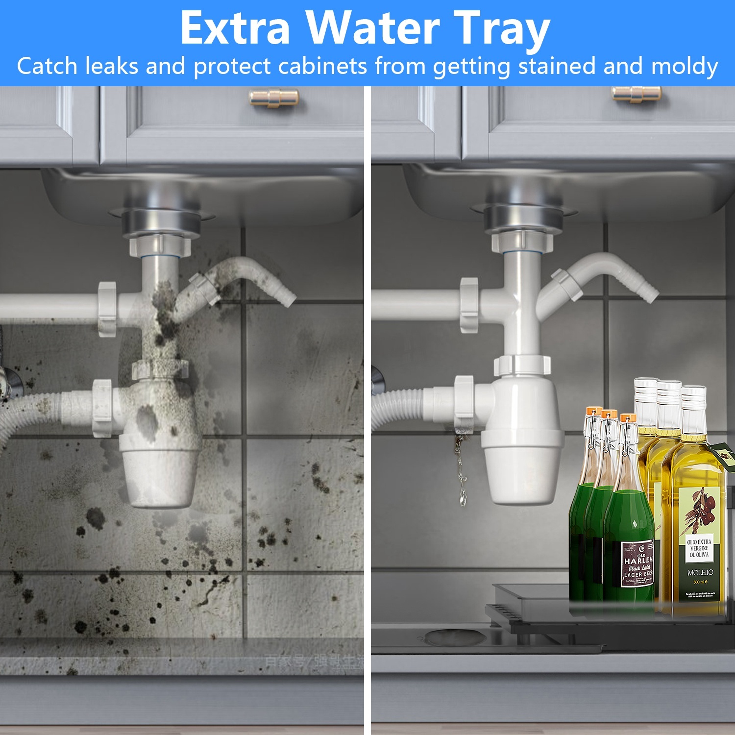2-Tier Pull Out Under Sink Organizer - Sliding Cabinet Storage - Image 4