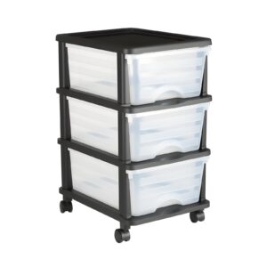 3-Drawer Rolling Storage Cart with Wheels - Closet & Craft Organizer